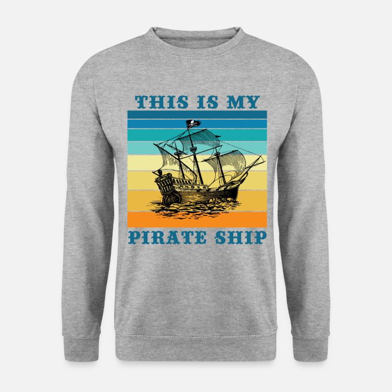 Das ist mein Piratenschiff - Unisex Pullover - Weißgrau meliert