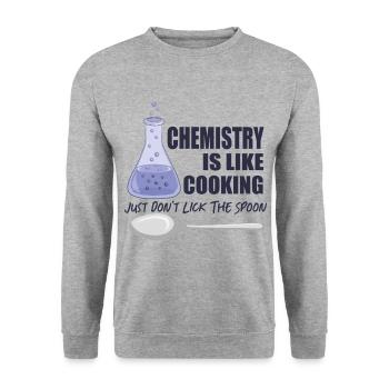 La chimie, c’est comme la cuisine - Sweat-shirt Unisexe - gris chiné - Devant - Alina (178cm) & Michal (187cm)