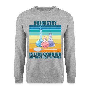 La chimie, c’est comme la cuisine - Sweat-shirt Unisexe - gris chiné - Devant - Alina (178cm) & Michal (187cm)