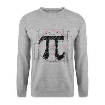 Jour Pi - Sweat-shirt Unisexe - gris chiné - Devant - Alina (178cm) & Michal (187cm)