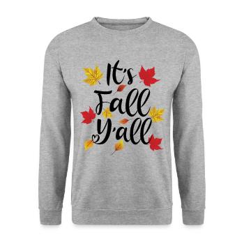 It's Fall Y'all - Autumn Lover - Unisex Sweatshirt - salt & pepper - Front - Alina (178cm) & Michal (187cm)