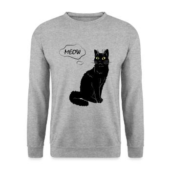 Cute Cat Meow - Unisex Sweatshirt - salt & pepper - Front - Alina (178cm) & Michal (187cm)