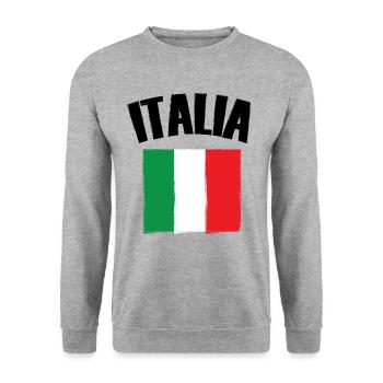 Italia - Italy Italian Flag - Unisex Sweatshirt - salt & pepper - Front - Alina (178cm) & Michal (187cm)