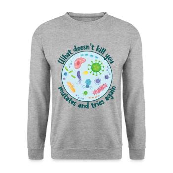What Doesn't Kill You Mutates Funny Biology - Unisex Sweatshirt - salt & pepper - Front - Alina (178cm) & Michal (187cm)