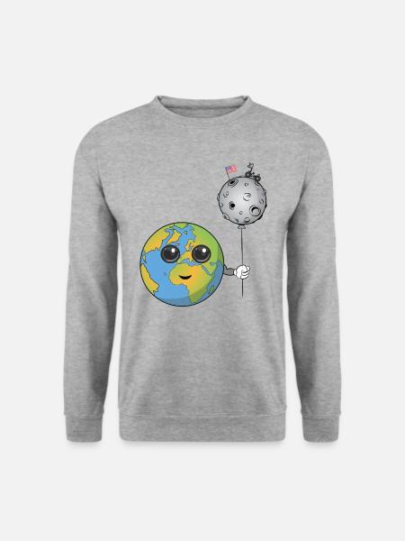 Earth with a Moon Balloon - Unisex Sweatshirt - salt & pepper