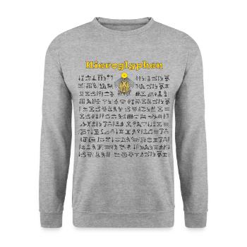 Egyptian hieroglyphics - Unisex Sweatshirt - salt & pepper - Front - Alina (178cm) & Michal (187cm)