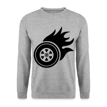 Incendie de pneus - Sweat-shirt Unisexe - gris chiné - Devant - Alina (178cm) & Michal (187cm)