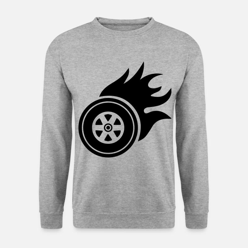 Reifen feuer - Unisex Pullover - Weißgrau meliert