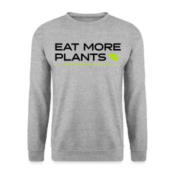 EAT MORE PLANTS | PlantPower-NoLimits - Unisex Sweatshirt - salt & pepper - Front - Alina (178cm) & Michal (187cm)
