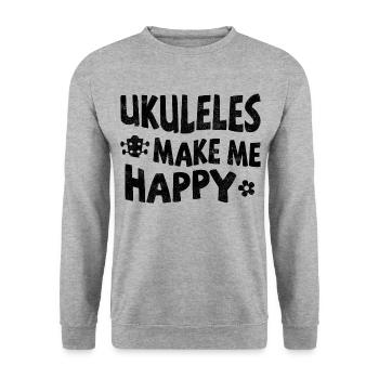 Ukuleles make me happy - Unisex Sweatshirt - salt & pepper - Front - Alina (178cm) & Michal (187cm)