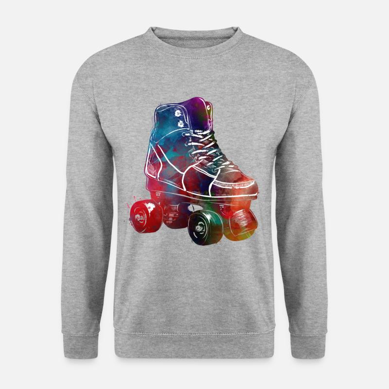 Rollschuhe Sport Kunst #roller #skates - Unisex Pullover - Weißgrau meliert