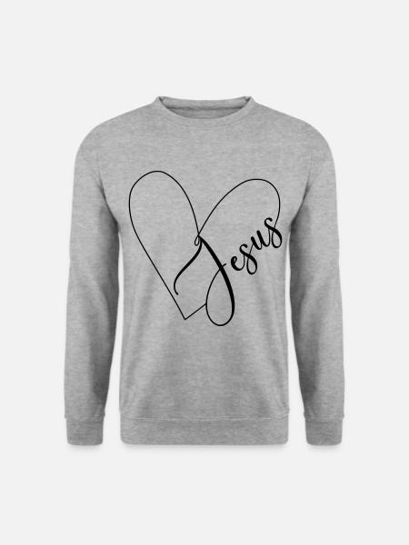 Jesus Heart Heart Line - Unisex Sweatshirt - salt & pepper