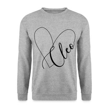 Cleo Nom Ligne de coeur - Sweat-shirt Unisexe - gris chiné - Devant - Alina (178cm) & Michal (187cm)