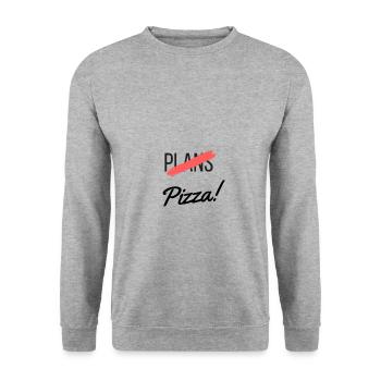 Pizza and Plans - Unisex Pullover - Weißgrau meliert - Vorne - Alina (178cm) & Michal (187cm)