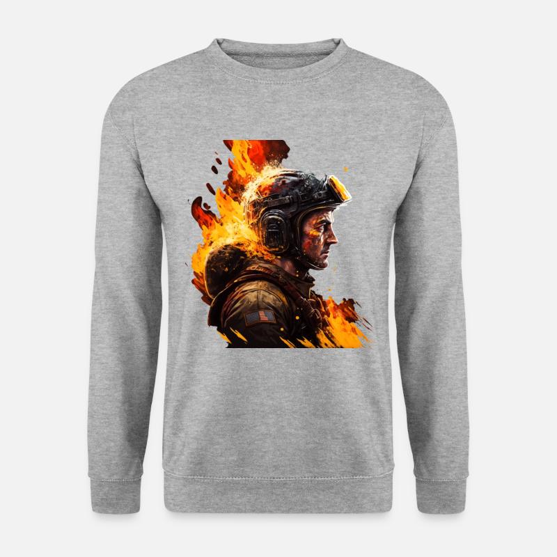 Firefighter - show your support - Unisex Sweatshirt - salt & pepper