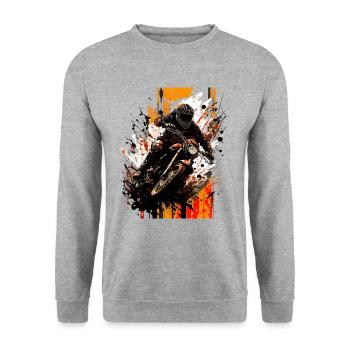 Dirtbike queen: montrez votre force sur le vélo! - Sweat-shirt Unisexe - gris chiné - Devant - Alina (178cm) & Michal (187cm)