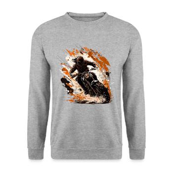 Born for dirt biking: motocross motif - Unisex Sweatshirt - salt & pepper - Front - Alina (178cm) & Michal (187cm)