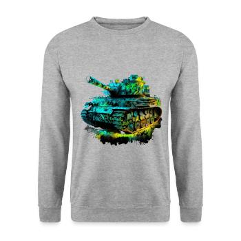 Tank King : montrez qui établit les règles - Sweat-shirt Unisexe - gris chiné - Devant - Alina (178cm) & Michal (187cm)