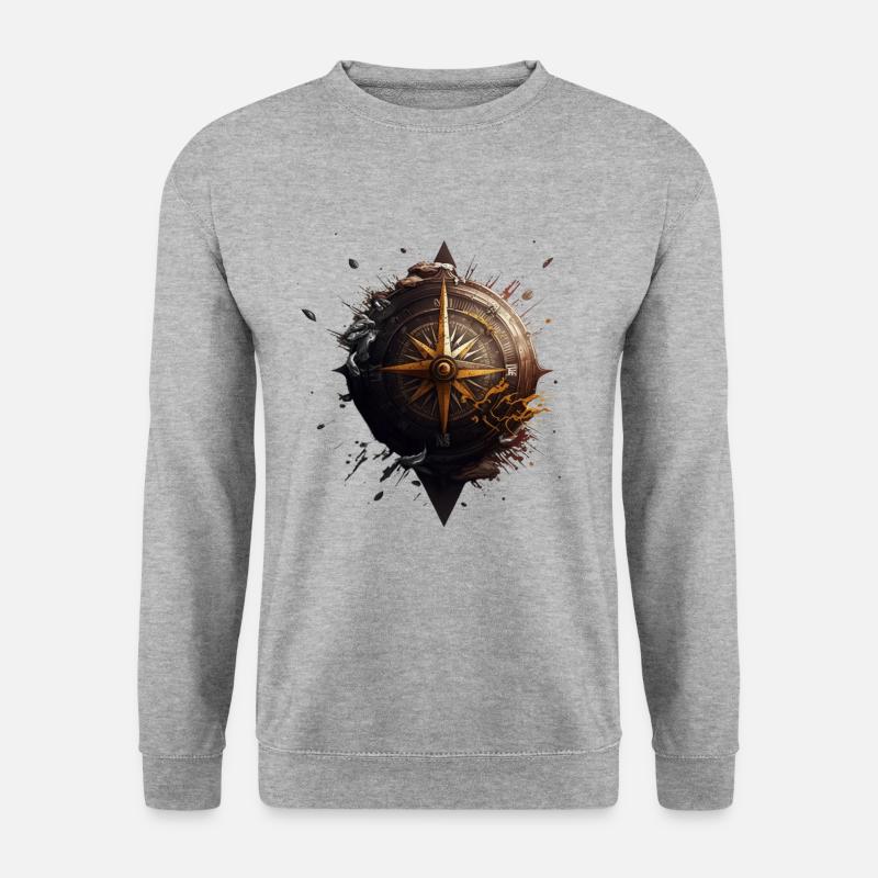 Stay on course: nautical compass for seafaring - Unisex Sweatshirt - salt & pepper