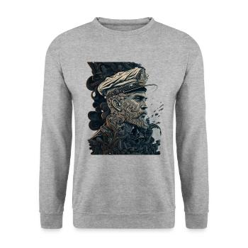 Die Schönheit der Seefahrt, segeln Kapitän Nautik - Unisex Pullover - Weißgrau meliert - Vorne - Alina (178cm) & Michal (187cm)