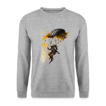 cool paraglider, above the clouds - Unisex Sweatshirt - salt & pepper - Front - Alina (178cm) & Michal (187cm)