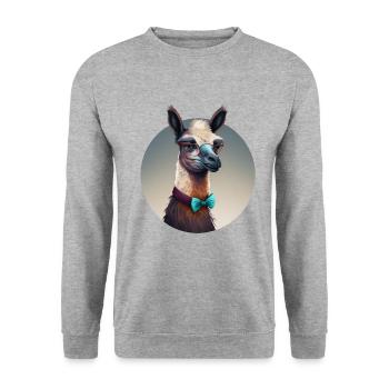 Alpaga frais - Sweat-shirt Unisexe - gris chiné - Devant - Alina (178cm) & Michal (187cm)