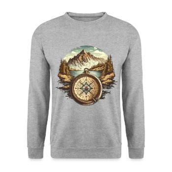 Path to freedom and adventure - Unisex Sweatshirt - salt & pepper - Front - Alina (178cm) & Michal (187cm)