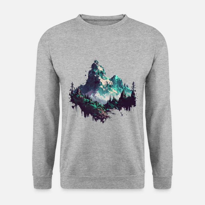 draußen in der Natur - Unisex Pullover - Weißgrau meliert