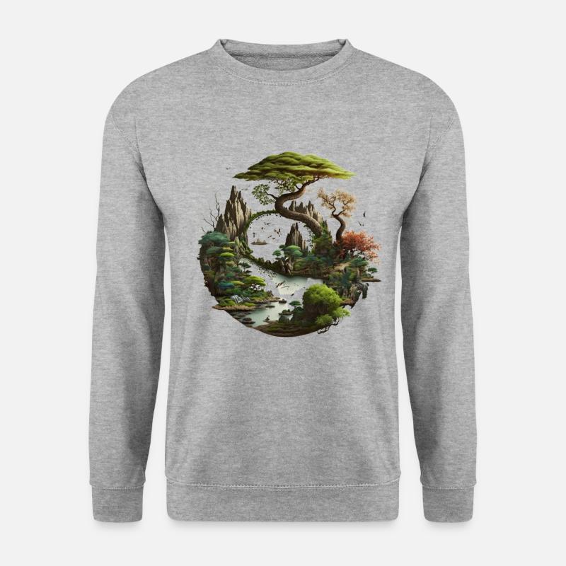der Natur auf der Spur - Unisex Pullover - Weißgrau meliert