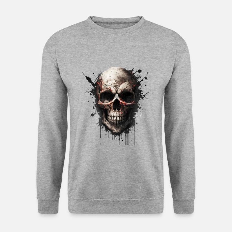 Skelett - Unisex Pullover - Weißgrau meliert