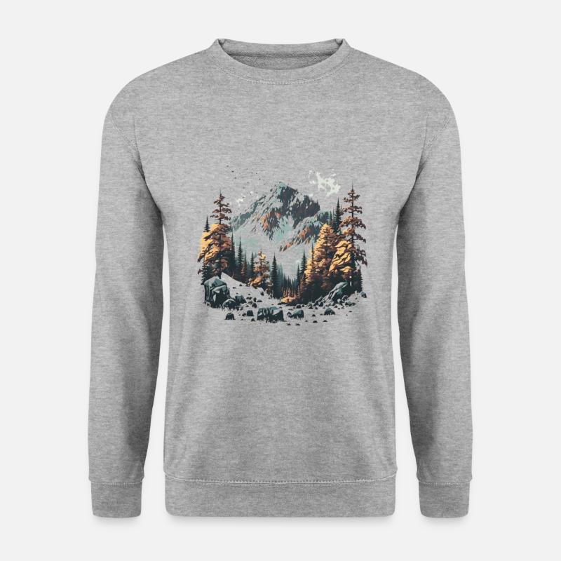 schöne Berglandschaft - Unisex Pullover - Weißgrau meliert