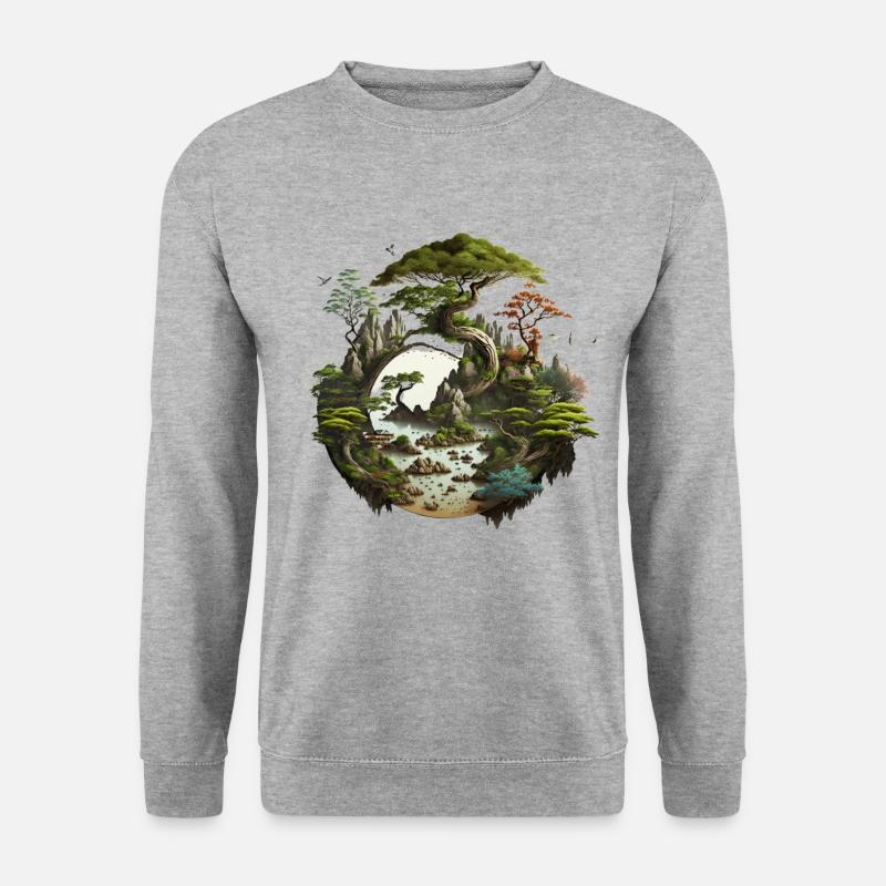 der Natur auf der Spur - Unisex Pullover - Weißgrau meliert