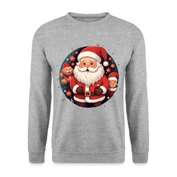 Funny Santa Claus for Christmas - Unisex Sweatshirt - salt & pepper - Front - Alina (178cm) & Michal (187cm)