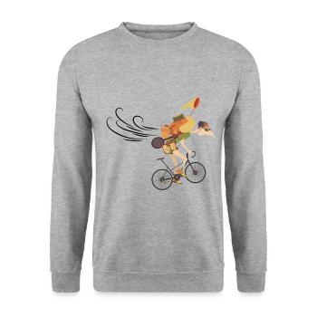 "streamlined" - Unisex Sweatshirt - salt & pepper - Front - Alina (178cm) & Michal (187cm)
