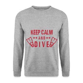 Tauchen - Shirt Taucherausrüstung Meer Geschenk - Unisex Pullover - Weißgrau meliert - Vorne - Alina (178cm) & Michal (187cm)