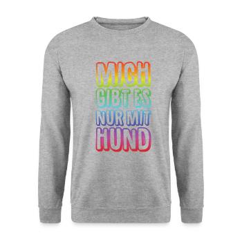 Hunde – Shirt Lieblingstier Vierbeiner Geschenk - Unisex Pullover - Weißgrau meliert - Vorne - Alina (178cm) & Michal (187cm)