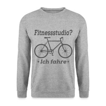 Fahrrad- Shirt Radsport Rennrad Trikot Geschenk - Unisex Pullover - Weißgrau meliert - Vorne - Alina (178cm) & Michal (187cm)