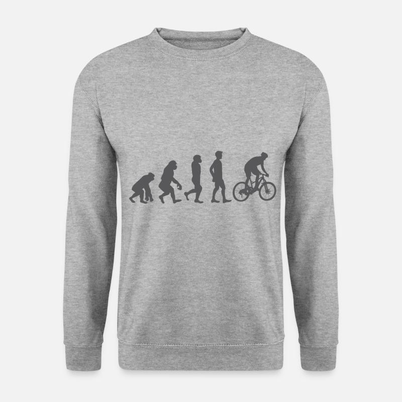 Fahrrad- Shirt Evolution Rennrad Trikot Geschenk - Unisex Pullover - Weißgrau meliert