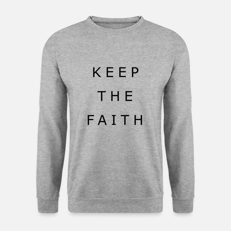 Glaube Gott Jesus Faith Glauben Kirche Bibel - Unisex Pullover - Weißgrau meliert