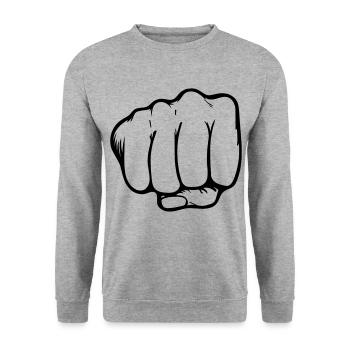 Bro first - Unisex Sweatshirt - salt & pepper - Front - Alina (178cm) & Michal (187cm)