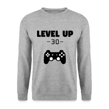 Niveau supérieur! 30 ans - Sweat-shirt Unisexe - gris chiné - Devant - Alina (178cm) & Michal (187cm)