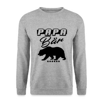 Papa ours! - Sweat-shirt Unisexe - gris chiné - Devant - Alina (178cm) & Michal (187cm)
