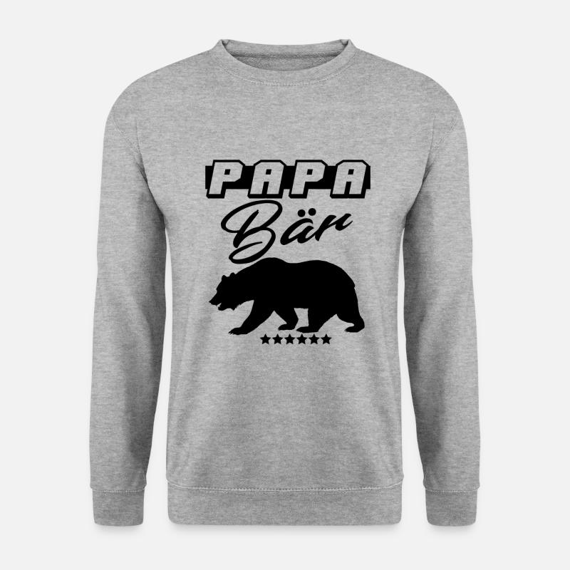 Papabär! - Unisex Pullover - Weißgrau meliert