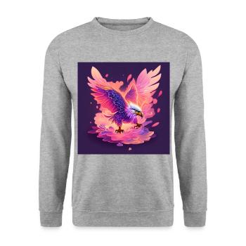Fantasie Adler -1 - Unisex Pullover - Weißgrau meliert - Vorne - Alina (178cm) & Michal (187cm)