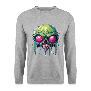 Alien écrasé - Sweat-shirt Unisexe - gris chiné - Devant - Alina (178cm) & Michal (187cm)