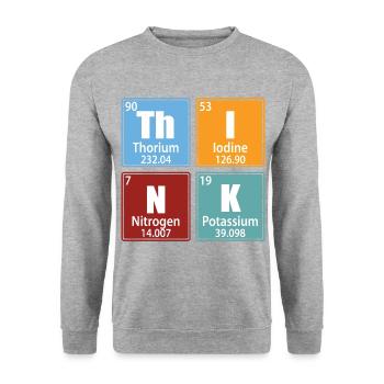 Denken - Elemente des Periodensystems - Unisex Pullover - Weißgrau meliert - Vorne - Alina (178cm) & Michal (187cm)