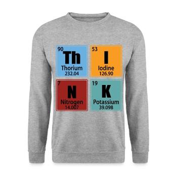 Think - Periodic Table Elements - Unisex Sweatshirt - salt & pepper - Front - Alina (178cm) & Michal (187cm)