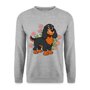 Petit setter gordon - Sweat-shirt Unisexe - gris chiné - Devant - Alina (178cm) & Michal (187cm)