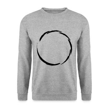 Kreis Symbol - Unisex Pullover - Weißgrau meliert - Vorne - Alina (178cm) & Michal (187cm)