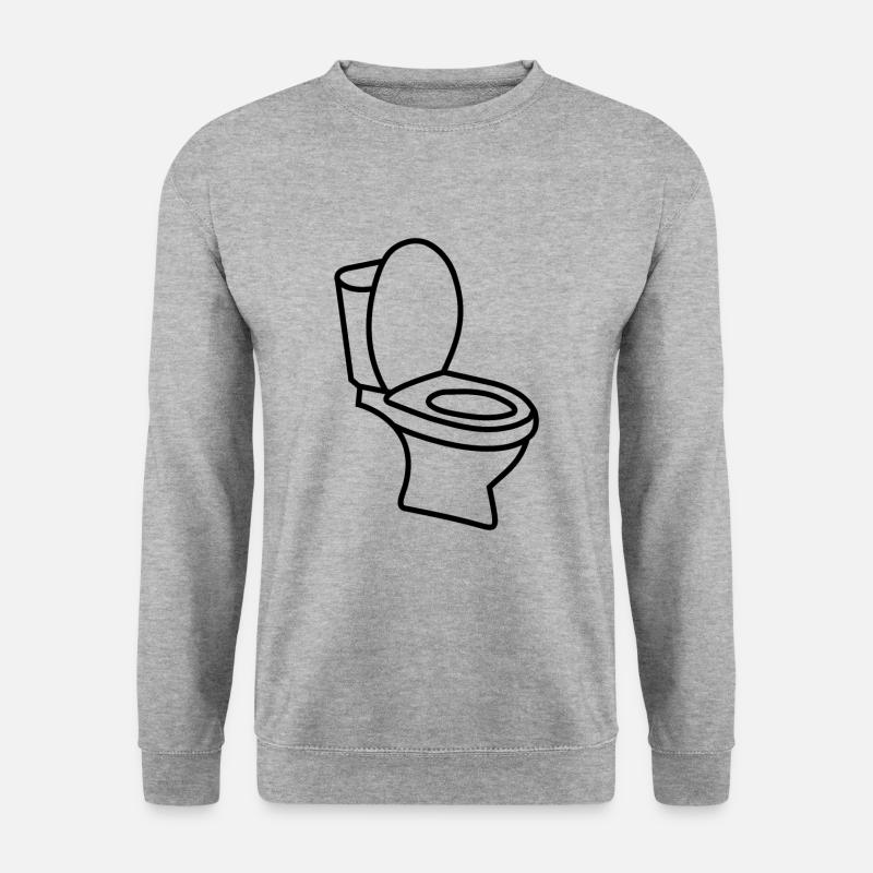 Klo WC Toilette - Unisex Pullover - Weißgrau meliert